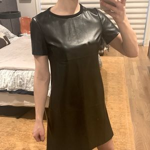 MaxMara REAL Leather black dress